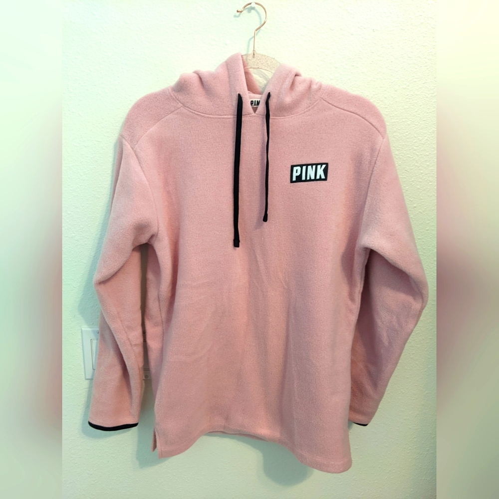 Pink fleece hoodie Rare Y2k Style